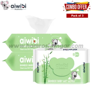 Aiwibi Australian Bamboo Baby Wet Wipes (Pack of 3) - 80 pcs