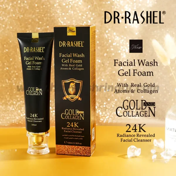 Dr. Rashel 24k Gold Facial Wash Gel Foam with Real Gold Atoms and Collagen