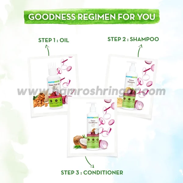 Mamaearth | Onion Hair Oil for Hair Regrowth and Hair Fall Control with Redensyl - Goodness Regimen for You