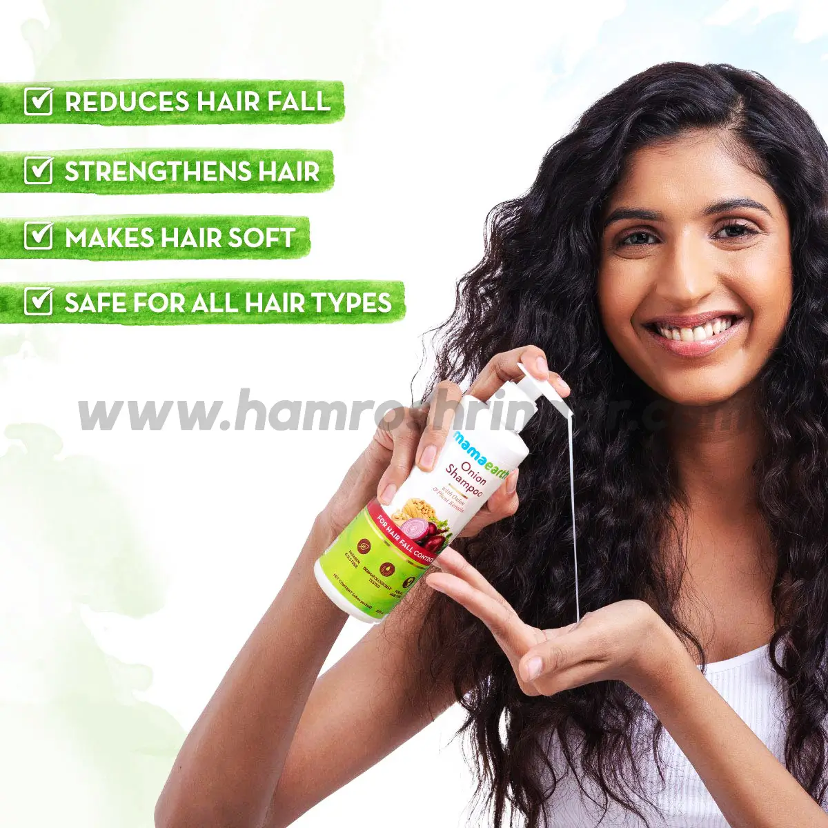 Mamaearth | Onion Shampoo for Hair Growth & Hair Fall Control with Onion  Oil & Plant Keratin - 250 ml - Online Shopping in Nepal | Shringar Store |  Shringar Shop |