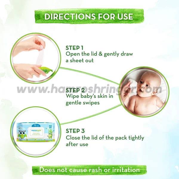 Mamaearth | Organic Bamboo Based Baby Wipes - Directions for Use