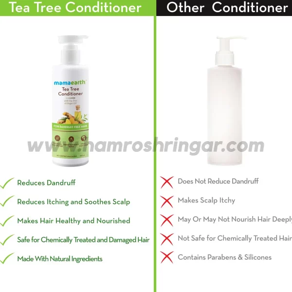 Mamaearth | Tea Tree Conditioner with Tea Tree and Ginger Oil for Dandruff Free Hair - Comparison