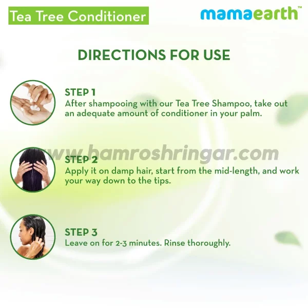 Mamaearth | Tea Tree Conditioner with Tea Tree and Ginger Oil for Dandruff Free Hair - Directions for Use