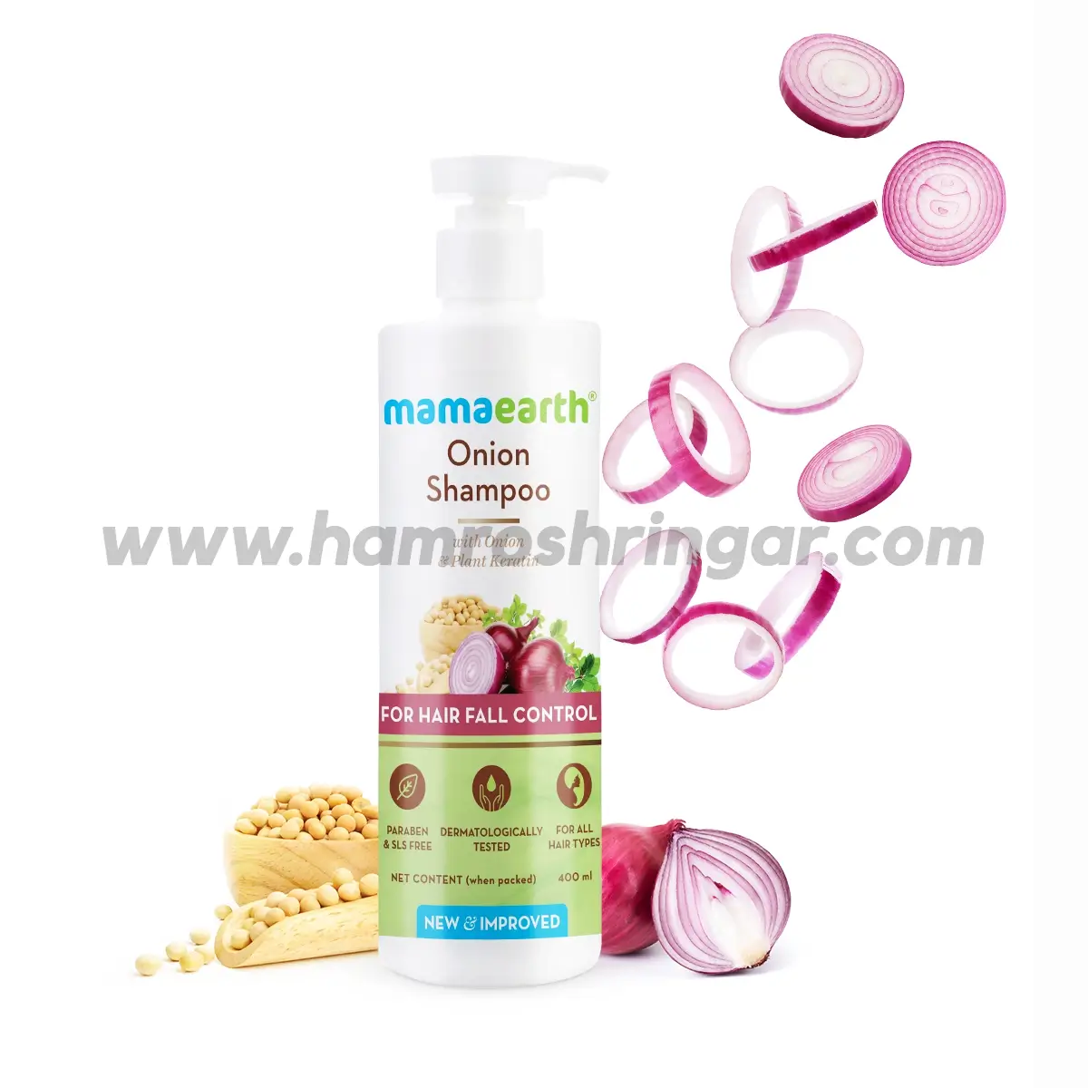 Mamaearth | Onion Shampoo for Hair Growth & Hair Fall Control with Onion  Oil & Plant Keratin - 400 ml - Online Shopping in Nepal | Shringar Store |  Shringar Shop |