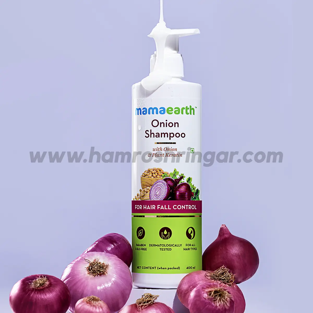 Mamaearth | Onion Shampoo for Hair Growth & Hair Fall Control with Onion  Oil & Plant Keratin - 400 ml - Online Shopping in Nepal | Shringar Store |  Shringar Shop |