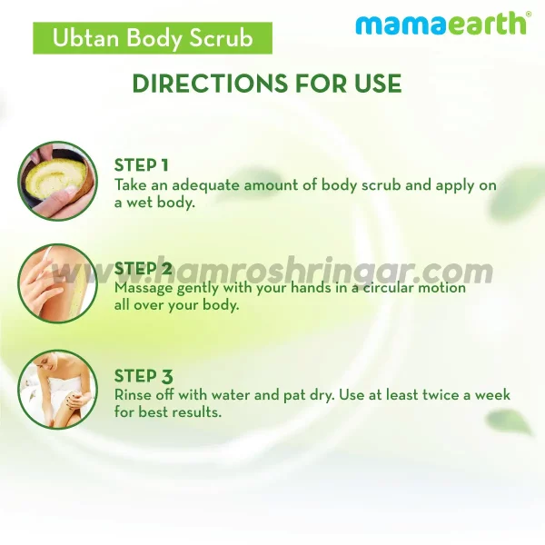 Mamaearth | Ubtan Body Scrub with Turmeric and Saffron for Tan Removal - Directions for Use