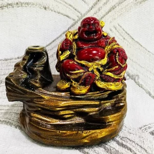 Featured image for “Laughing Buddha Smoke Backflow Fountain Incense Burner with Free 10 Pieces Backflow Incense (Dhup)”