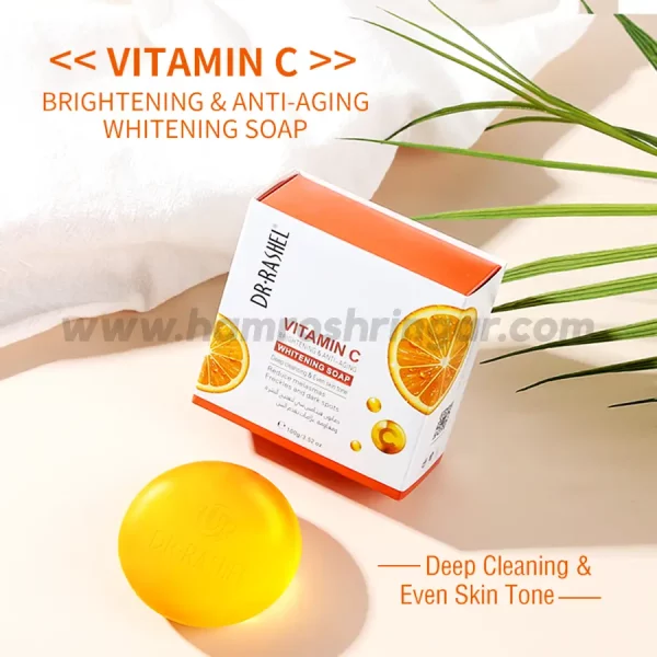 Dr. Rashel Vitamin C Brightening & Anti-Aging Whitening Soap - Deep Cleaning and Even Skin Tone