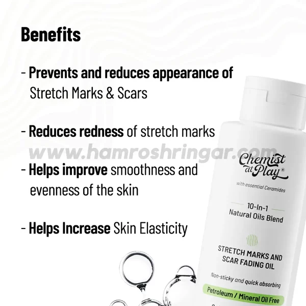 Chemist at Play Stretch Mark & Scar Fading Oil - Benefits