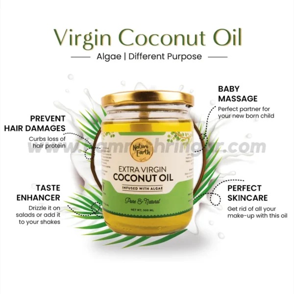 Naturo Earth Organic Cold Pressed Extra Virgin Coconut Oil with Algae - Benefits