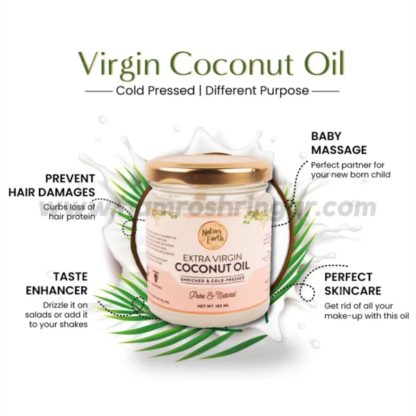 Naturo Earth Organic Cold Pressed Extra Virgin Coconut Oil - Benefits