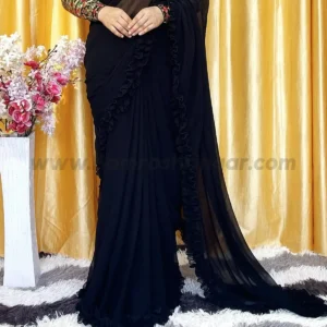Readymade Babari Saree without Blouse (Black Colour) - 5.5 meter