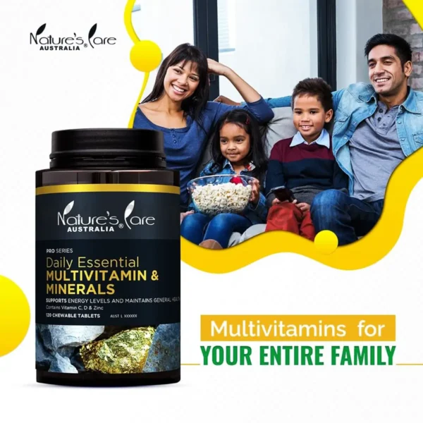 Nature's Care Daily Essential Multivitamin & Minerals - 120 Chewable Tablets for the Entire Family