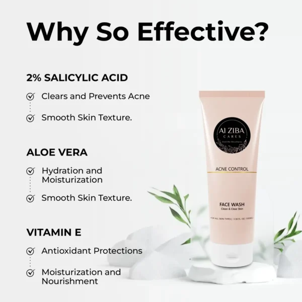 ALZIBA CARES Acne Control Face Wash (Clean and Clear Skin) - Why So Effective