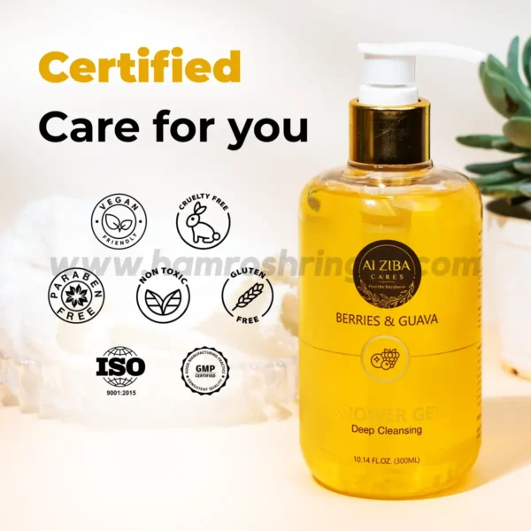 ALZIBA CARES Berries & Guava Deep Cleansing Shower Gel Body Wash - Certified Care for You
