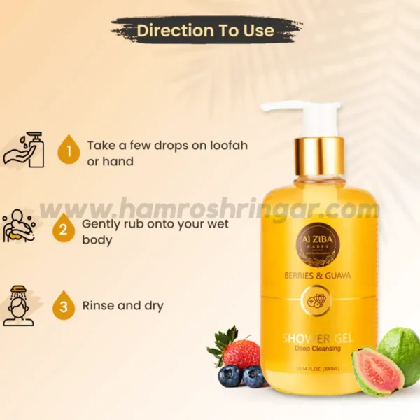 ALZIBA CARES Berries & Guava Deep Cleansing Shower Gel Body Wash - How to Use?