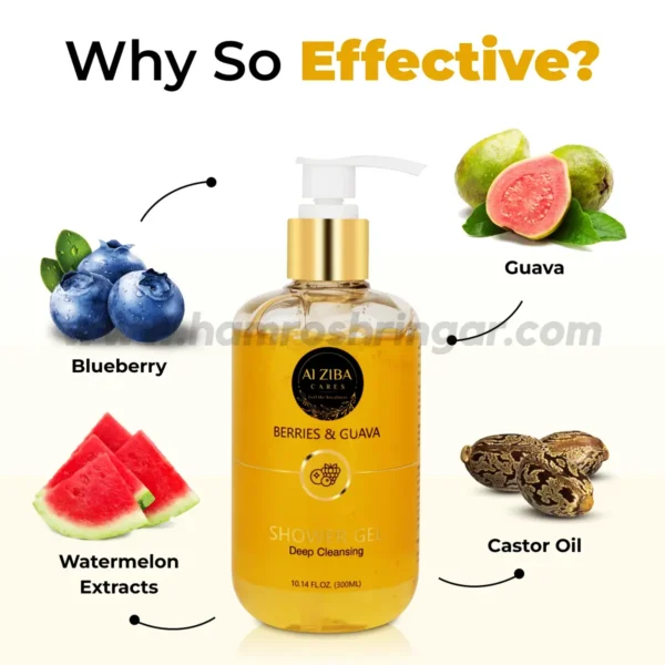 ALZIBA CARES Berries & Guava Deep Cleansing Shower Gel Body Wash - Why so Effective?