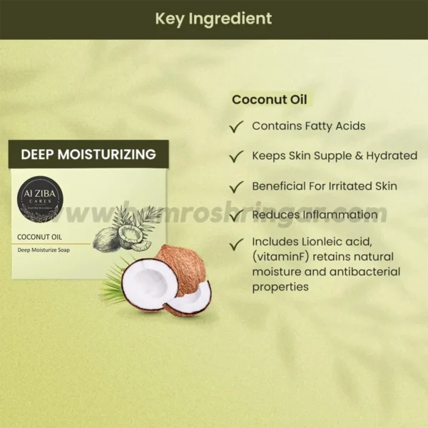 ALZIBA CARES Coconut Oil Deep Moisturizing Bathing Soap - Key Ingredients