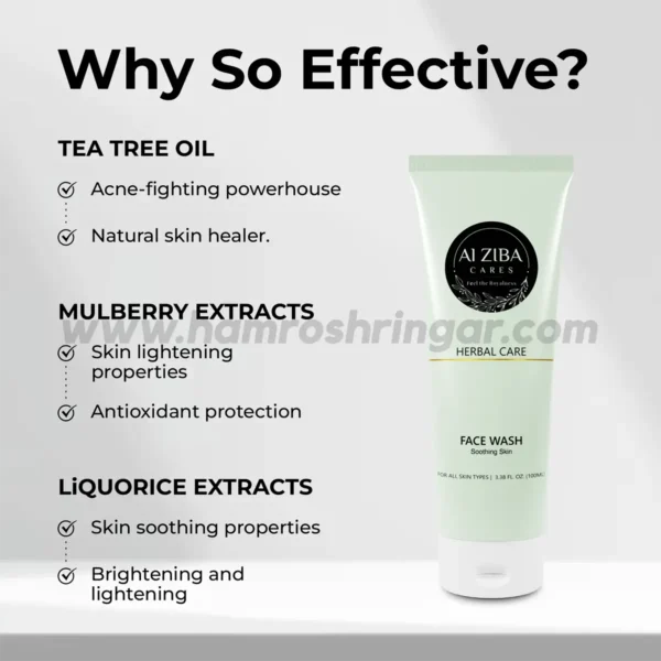 ALZIBA CARES Herbal Care Soothing Skin Face Wash - Why so Effective?