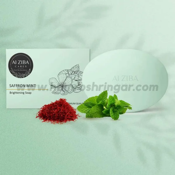 ALZIBA CARES Saffron Mint Brightening Soap - 100 gm