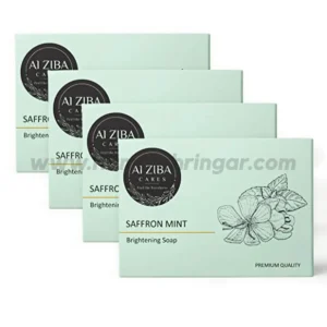 ALZIBA CARES Saffron Mint Brightening Soap - 100 gm (Pack of 4)