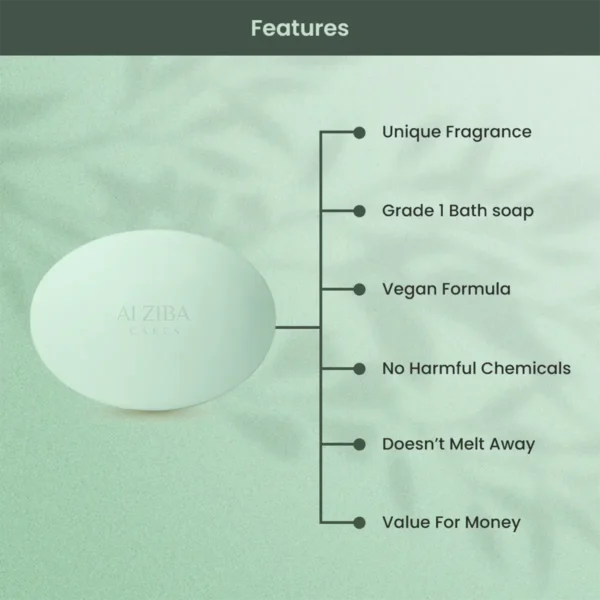 ALZIBA CARES Saffron Mint Brightening Soap - Features