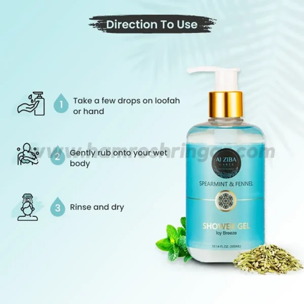 ALZIBA CARES Spearmint & Fennel Icy Breeze Shower Gel – How to Use?