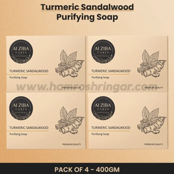 ALZIBA CARES Turmeric Sandalwood Purifying Soap - 100 gm (Pack of 4)