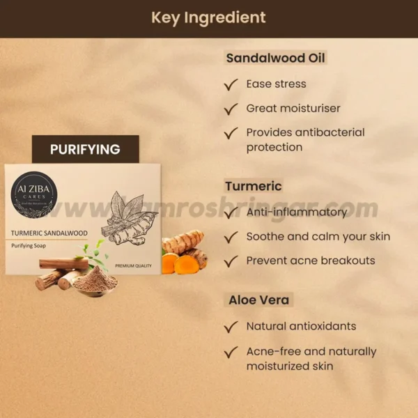 ALZIBA CARES Turmeric Sandalwood Purifying Soap - Key Ingredients
