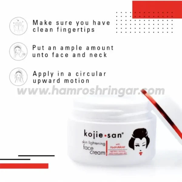 Kojie San Face Lightening Cream - How to Use