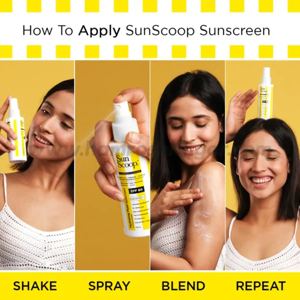 SunScoop Hydrating Fluid Sunscreen For Face and Body with SPF 60 PA++++ (125 ml) - How to Use