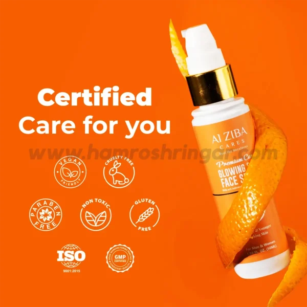 ALZIBA CARES Glowing Skin Face Serum with 20% Activated Vitamin C & Licorice - Certified Care for you