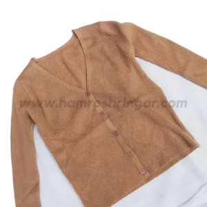 Featured image for “Woolen V Neck Casual Wear Stylish Cardigan Sweaters for Winter (Brown)”