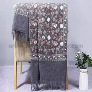 Mujer Bufanda Soft Shawls | Ultra Long Scarf Pashmina Artificial Cashmere Scarf - Poncho Kerchief Embroidery Cape Wrap for Women (Gray)