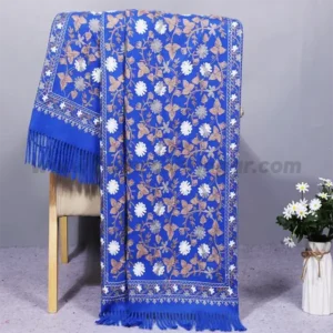 Mujer Bufanda Soft Shawls | Women Ultra Long Scarf Pashmina Artificial Cashmere Scarf - Poncho Kerchief Embroidery Cape Wrap (Blue)