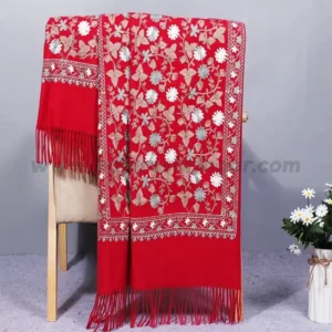 Mujer Bufanda Soft Shawls | Women Ultra Long Scarf Pashmina Artificial Cashmere Scarf - Poncho Kerchief Embroidery Cape Wrap (Burgundy)