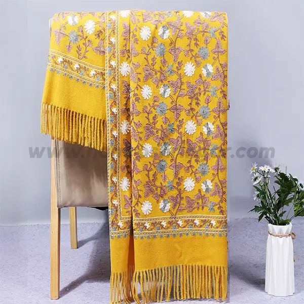 Aayam Women's Cashmere Poncho Wrap / Cape / Pashmina Shawl - Buttoned Cardigan Style - Made In Nepal