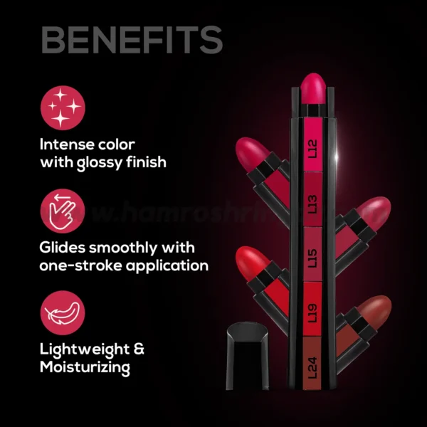 Renee Fab 5 Glossy 5 in 1 Lipstick - Benefits