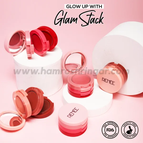 Renee Glam Stack 3-In-1 Lip & Cheek Tint (Nude) - Features