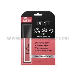 Renee Stay With Me Mini Matte Lip Color (Desire For Brown) - 2 ml
