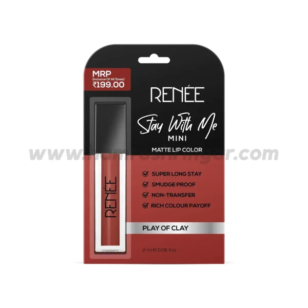 Renee Stay With Me Mini Matte Lip Color (Play Of Clay) - 2 ml