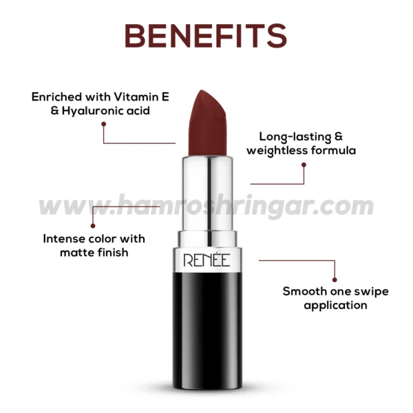 Renee Stunner Matte Lipstick (Big Bang) - Benefits